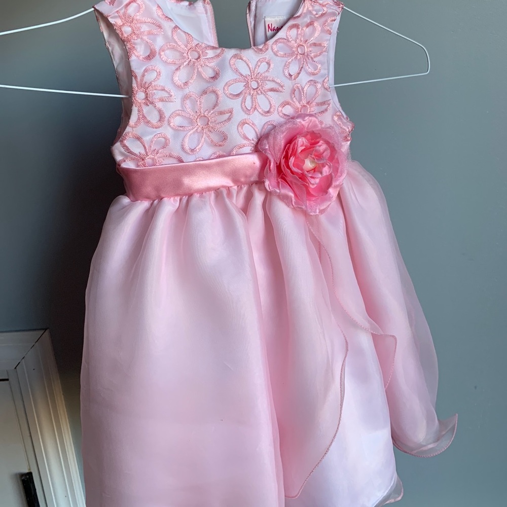 Nannette pink and white fluffy dress